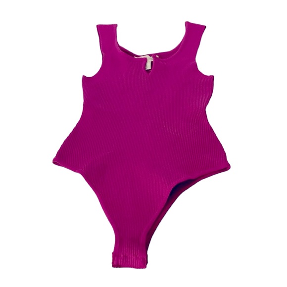 Happily Grey Tops - Happily Grey NWT Bodysuit, ribbed, fuchsia color, sizeM